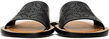 Loewe Black Leather Anagram Mules