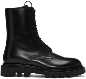 Givenchy Black Leather Combat Boots - Bottes de combat en cuir noir Givenchy - Givenchy 블랙 가죽 전투 부츠
