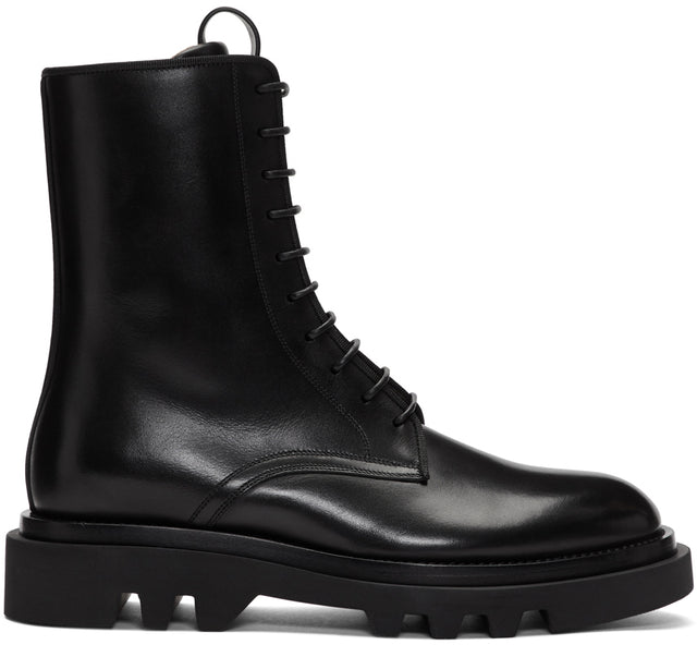 Givenchy Black Leather Combat Boots - Bottes de combat en cuir noir Givenchy - Givenchy 블랙 가죽 전투 부츠