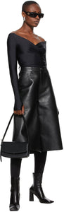 Balenciaga Black Leather Cropped Pants - Pantalon recadré en cuir noir Balenciaga - Balenciaga 블랙 가죽 자른 바지를 자른 바지
