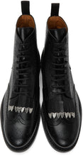 Toga Virilis Black Leather Fringed Boots