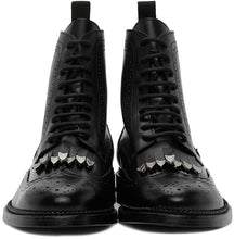 Toga Virilis Black Leather Fringed Boots