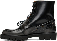 Maison Margiela Black Leather Lace-Up Boots