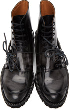 Maison Margiela Black Leather Lace-Up Boots