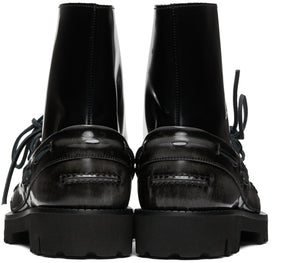 Maison Margiela Black Leather Lace-Up Boots