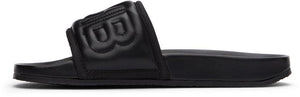 AMBUSH Black Leather Quilted Slides