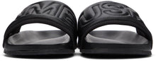 AMBUSH Black Leather Quilted Slides