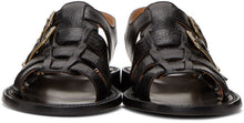 Dries Van Noten Black Leather Sandals