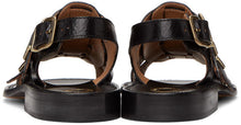 Dries Van Noten Black Leather Sandals
