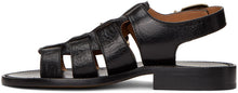Dries Van Noten Black Leather Sandals
