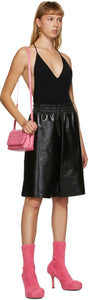 Bottega Veneta Black Leather Shiny Shorts - Short brillant en cuir noir Bottega Veneta - Bottega Veneta 검은 가죽 반짝 반짝입니다