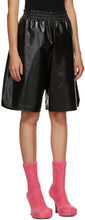 Bottega Veneta Black Leather Shiny Shorts