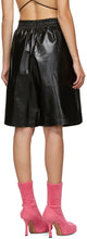 Bottega Veneta Black Leather Shiny Shorts