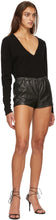 Saint Laurent Black Leather Shorts - Short en cuir noir Saint Laurent - 세인트 로랑 가죽 반바지