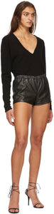 Saint Laurent Black Leather Shorts - Short en cuir noir Saint Laurent - 세인트 로랑 가죽 반바지