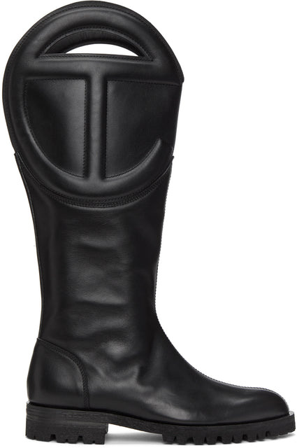 Telfar Black Logo High Boots - Telfar Black Logo High Bottes - Telfar 검은 로고 높은 부츠