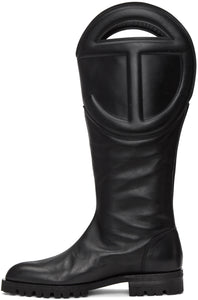 Telfar Black Logo High Boots