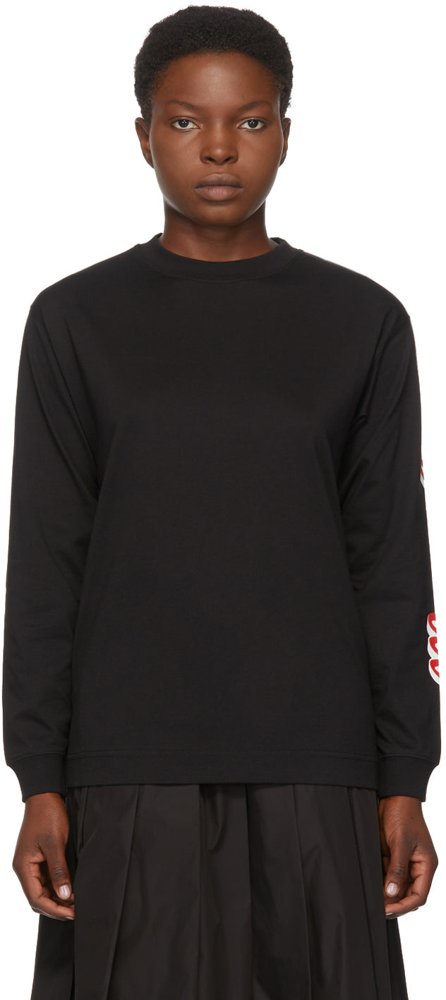 Moncler Black Logo Long Sleeve T-Shirt