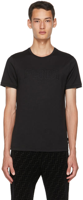 Fendi Black Logo T-Shirt - T-shirt Logo Black Fendi - 펜디 블랙 로고 티셔츠
