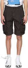 Off-White Black Logo Utility Shorts - Shorts utilitaires de logo noir blanc blanc - 오프 화이트 블랙 로고 유틸리티 반바지