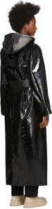 KASSL Editions Black Long Lacquer Coat