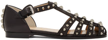 Christian Louboutin Black LoubiClou Flat Sandals