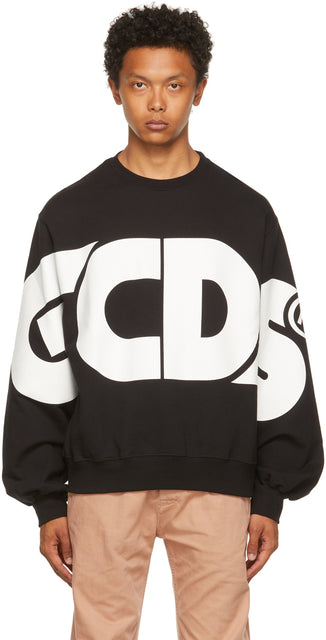 GCDS Black Macro Logo Sweatshirt - Sweat-shirt de logo Macro Black GCDS - GCD 검은 매크로 로고 스웨터
