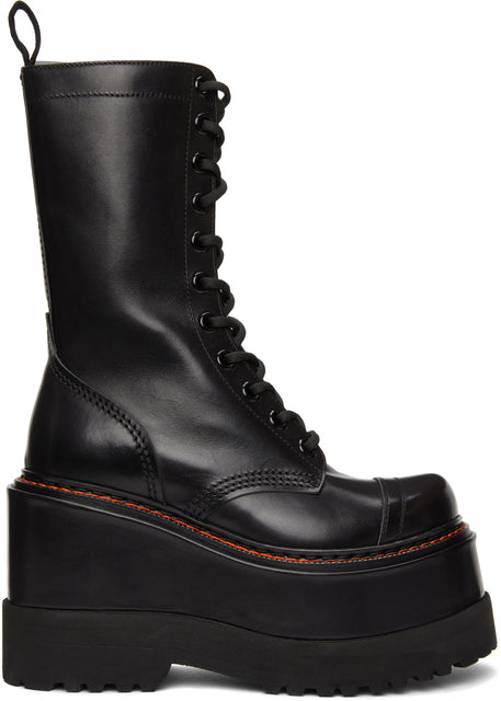R13 Black Medium Platform Boots