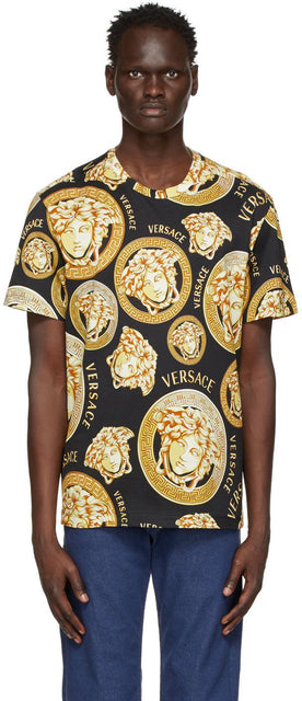 Versace Black Medusa Amplified T-Shirt - T-shirt amplifié Medusa Versace Noir - 베르사체 블랙 메두사 증폭 된 티셔츠