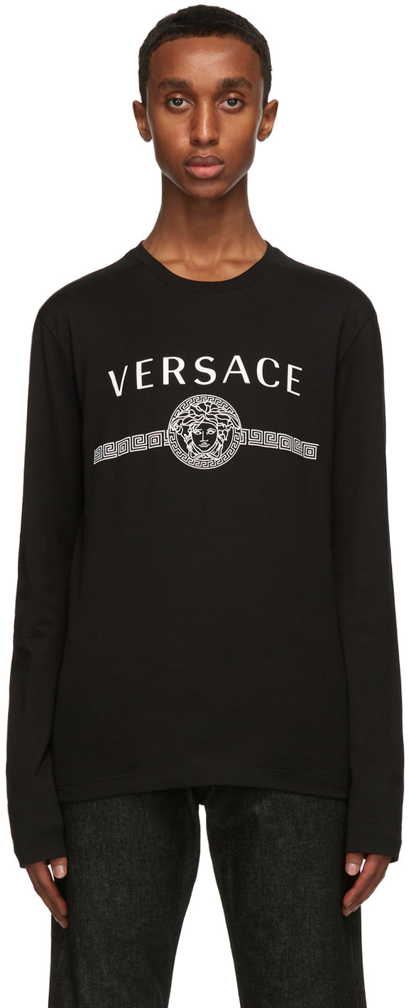 Versace black long sleeve t shirt Clearance