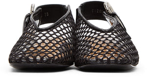 Toga Pulla Black Mesh Ballerina Slippers