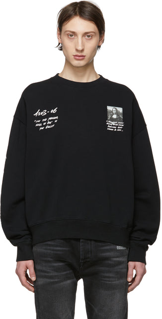 Off-White Black Monalisa Sweatshirt - Sweat-shirt de Monalisa noir blanc blanc - off-white 흑색 monalisa 스웨터