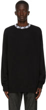 Acne Studios Black Motif Mock Neck Sweatshirt - Sweat-shirt à encolure simulée de motif noir - 여드름 스튜디오 블랙 모티프 모의 목 셔츠