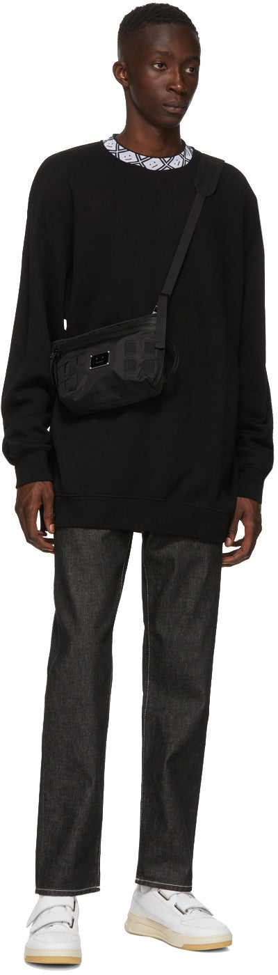 Acne Studios Black Motif Mock Neck Sweatshirt