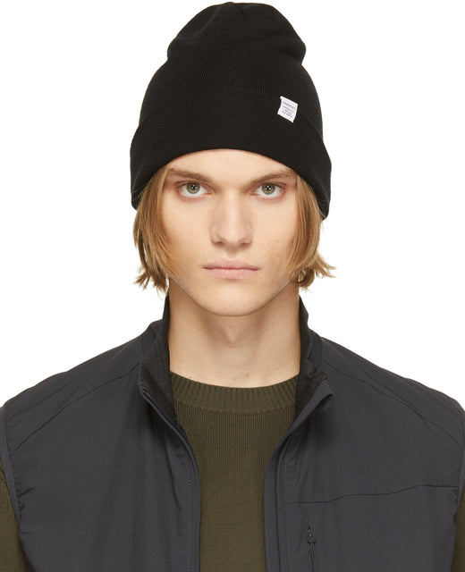 Norse Projects Black Norse Top Beanie - Norse Projets Noir Norse Norse Beanie - 노르웨이 프로젝트 블랙 노르웨이 탑 비니