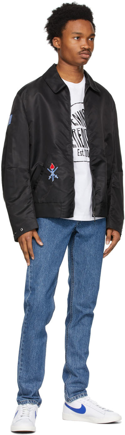 Opening Ceremony Black 'OC' Embroidered Varsity Bomber Jacket