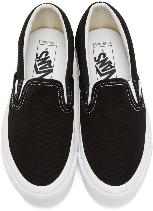 Vans Black OG Classic LX Slip-On Sneakers - VANAGES NOIR OG Sneakers LX Classic LX - BANS BLACK OG CLASSIC LX SLIP-ON SNEAKERS.