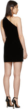 Saint Laurent Black One-Shoulder Velvet Short Dress