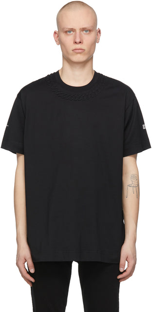 Givenchy Black Oversized Embossed Chain T-Shirt - T-shirt à la chaîne en relief noire de Givenchy surdimensionnée - GIVENCHY BLACK 대형 엠보싱 체인 티셔츠