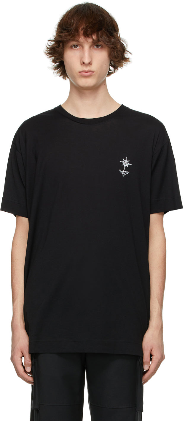 Givenchy Black Oversized Logo Print T Shirt BlackSkinny