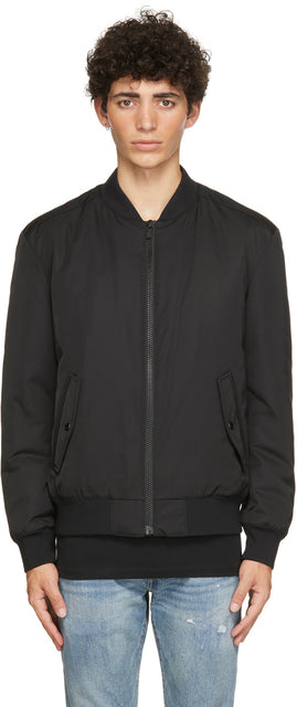 Hugo Black Padded Boris2121 Bomber Jacket - Hugo Noir Padded Boris2121 Bombard Veste - Hugo 블랙 패딩 Boris2121 폭격기 재킷