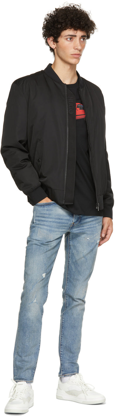Hugo Black Padded Boris2121 Bomber Jacket