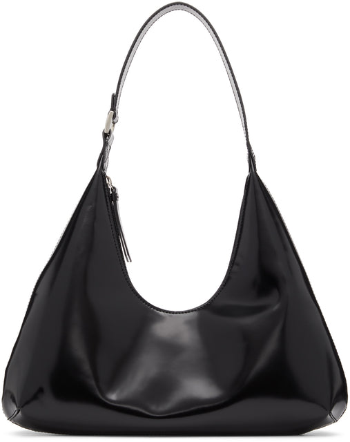 BY FAR Black Patent Amber Bag - Par un sac d'ambre de brevet noir - 멀리 검은 특허 호박색 가방에 의해