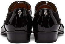Gucci Black Patent Double G Oxfords