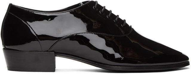 Saint Laurent Black Patent Marius Oxfords - Saint Laurent brevet noir Marius Oxfords - 세인트 라이 렌트 블랙 특허 Marius Oxfords.