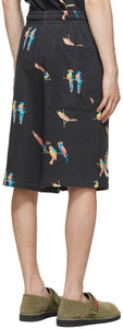 Loewe Black Paula's Ibiza Parrot Shorts