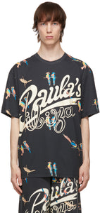 Loewe Black Paula's Ibiza Parrot T-Shirt - T-shirt Ibiza Parrot de Paula de Loewe Black Paula - Loewe Black Paula의 이비자 앵무새 티셔츠