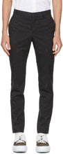 Fendi Black Pinstripe Logo Trousers - Pantalon Logo Fendi Black Pinstripe - 펜디 블랙 핀 스트라이프 로고 바지