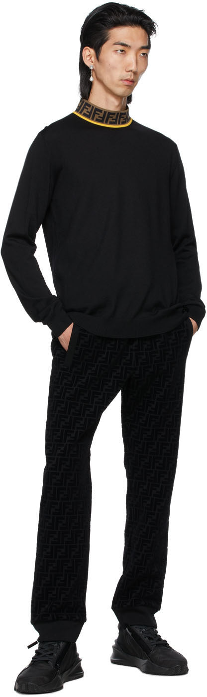 Fendi Black PiquÃ© 'Forever Fendi' Lounge Pants