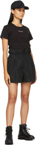 Moncler Black Pleated Elastic Waist Shorts
